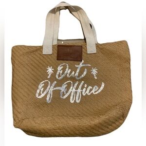 UVC Unlimited Vacation Club "Out of Office" Straw Beach Tote Bag